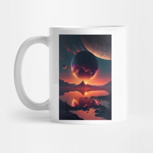 Sunset on mars colony Mug